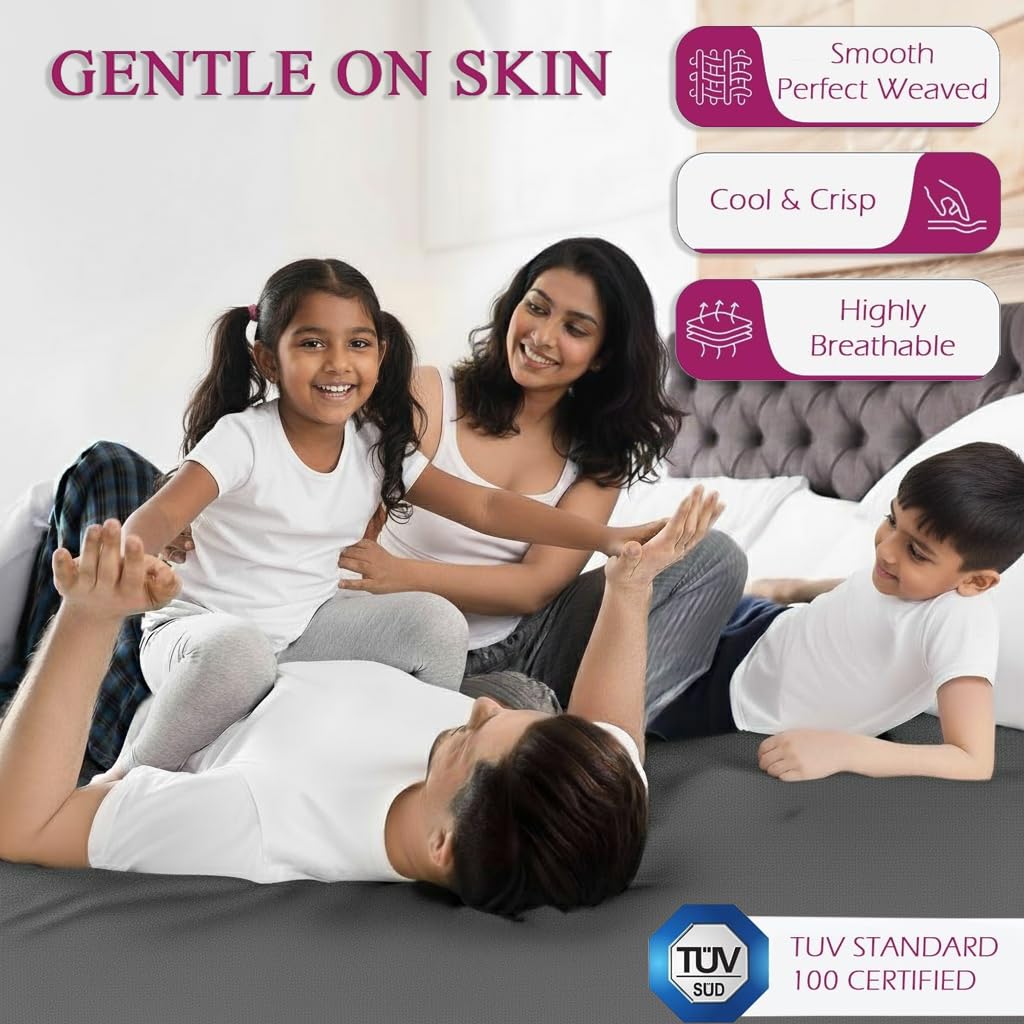 Trance 100% Waterproof Mattress Protector for Double Bed King Size 78x72 Inches |
