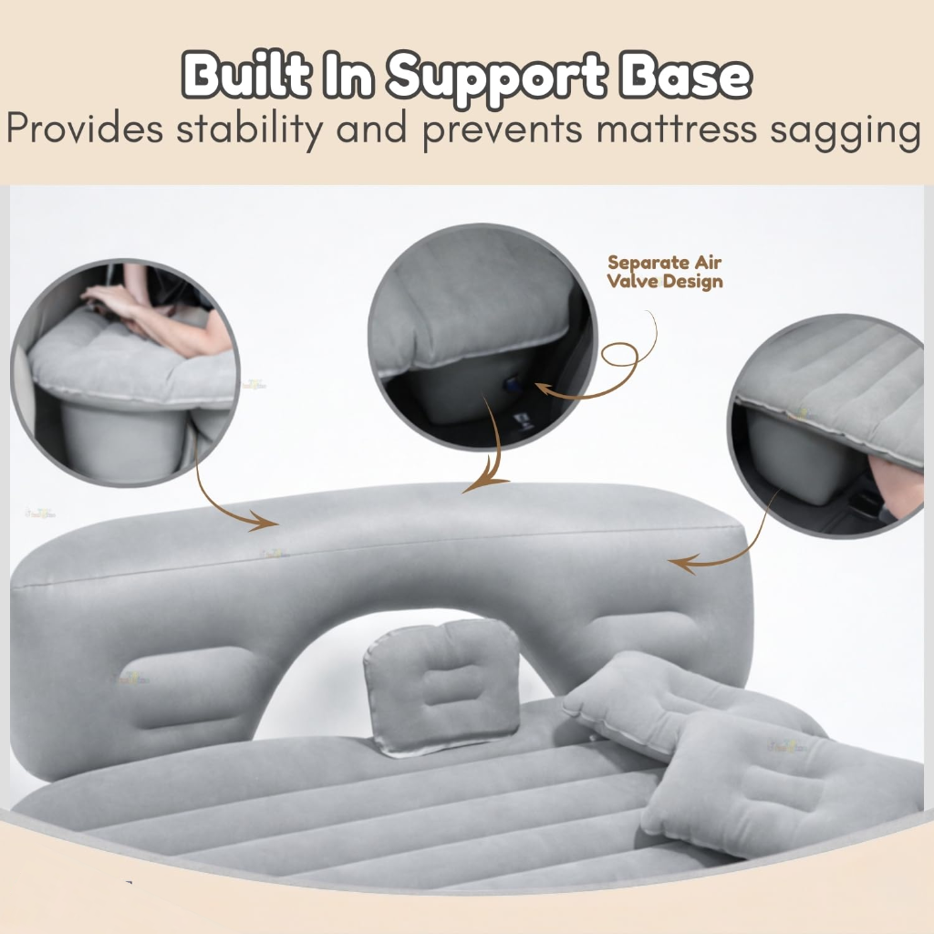 Toy Imagine Car Inflatable Bed with Air Pump & 2 Pillows Quick Inflatable Back Seat Bed Car Bed for Kids, Travel, Trip, Camping, Picnic, Pool & Beach Universal Fit (Assorted)