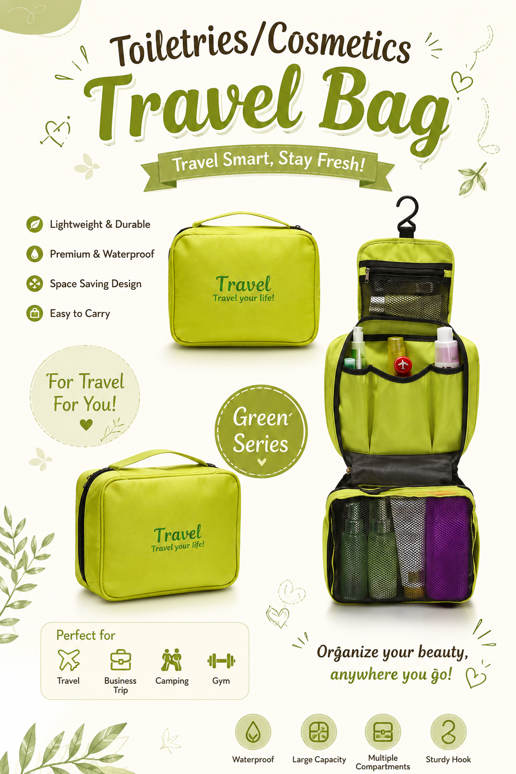 Travel cosmetics bag